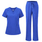 floralhue Scrubs for Women, V-Neck Straight Leg Pants with 12 Pockets | Slit Hem Cargo Pant Storage, Yoga Waistband, Water Resistance, For Nurses, Clinics, Long Shifts, Daily Medical Uniforms