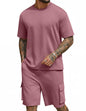 COOFANDY Men's Shirt and Shorts Set 2 Piece Fashion Summer Tracksuits Cotton Oversized T-Shirts Cargo Shorts Outfits