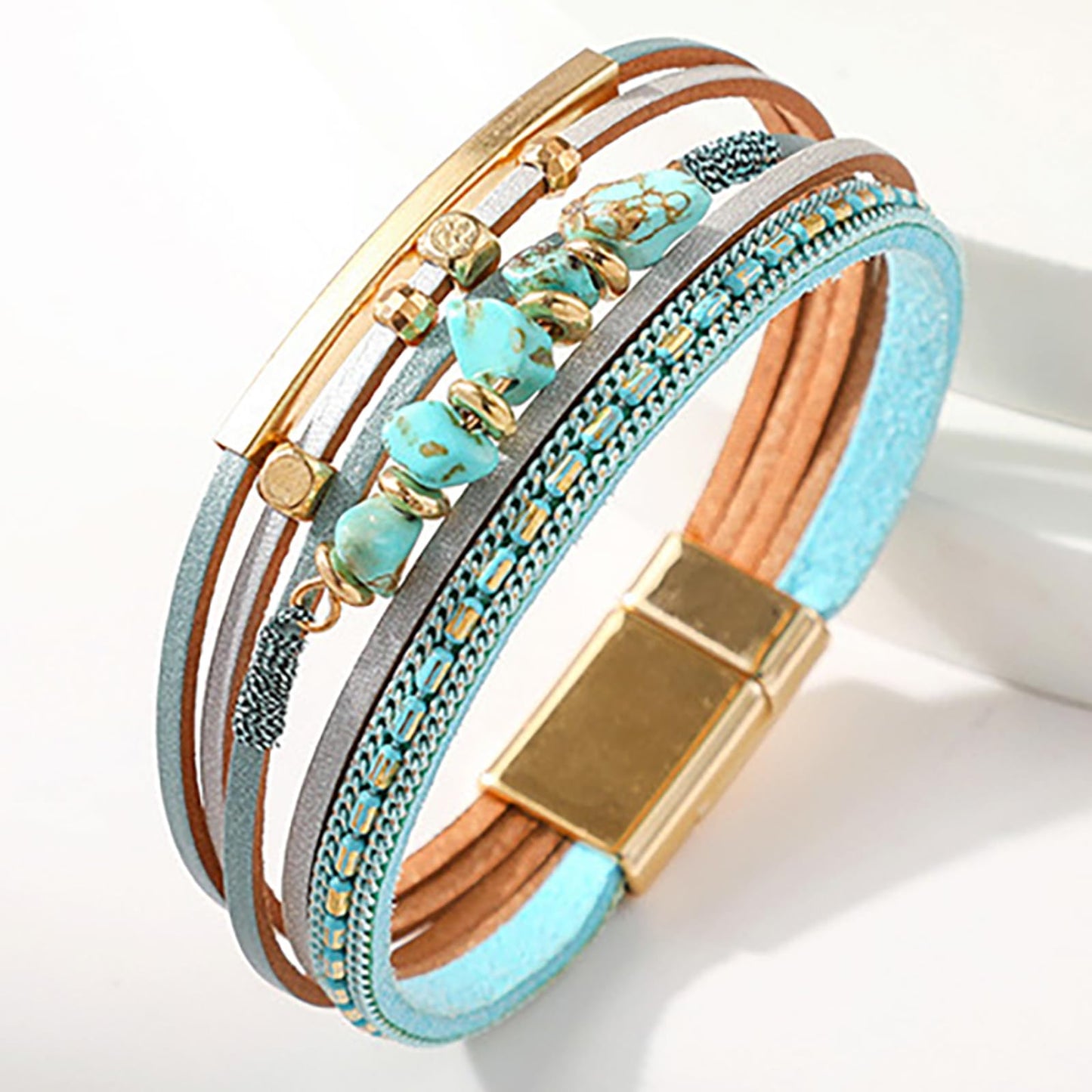 Fesciory Leather Wrap Bracelets for Women, Boho Western Layered Jewelry | Layered leather cuff bracelets, Easy on and off, Boho western style, Daily wear, Gift for women