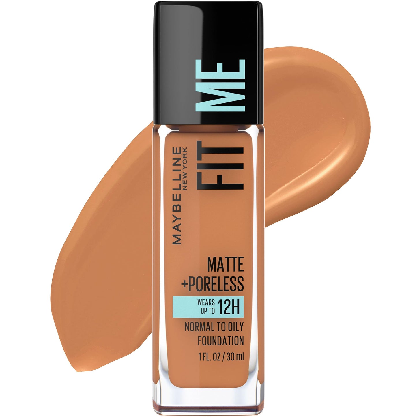 Maybelline Fit Me Matte + Poreless Liquid Oil-Free Foundation Makeup, Mocha, 1 Count (Packaging May Vary)