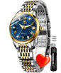 OLEVS Womens Automatic Watches Gold Classic Diamond Ladies Self Winding Mechanical Two Tone Stainless Steel Wrist Watch Date