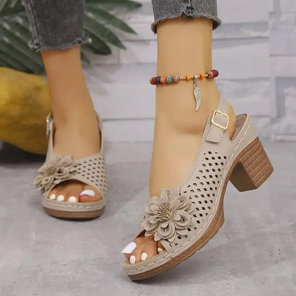 Orthopedic Wedge Sandals For Women 2026,Chunky Block Arch Support Sandal Adjustable Ankle Strap Hollow Out Low Heeled Slippers Wide Width Elegant Dressy Summer Platform Beach Shoes