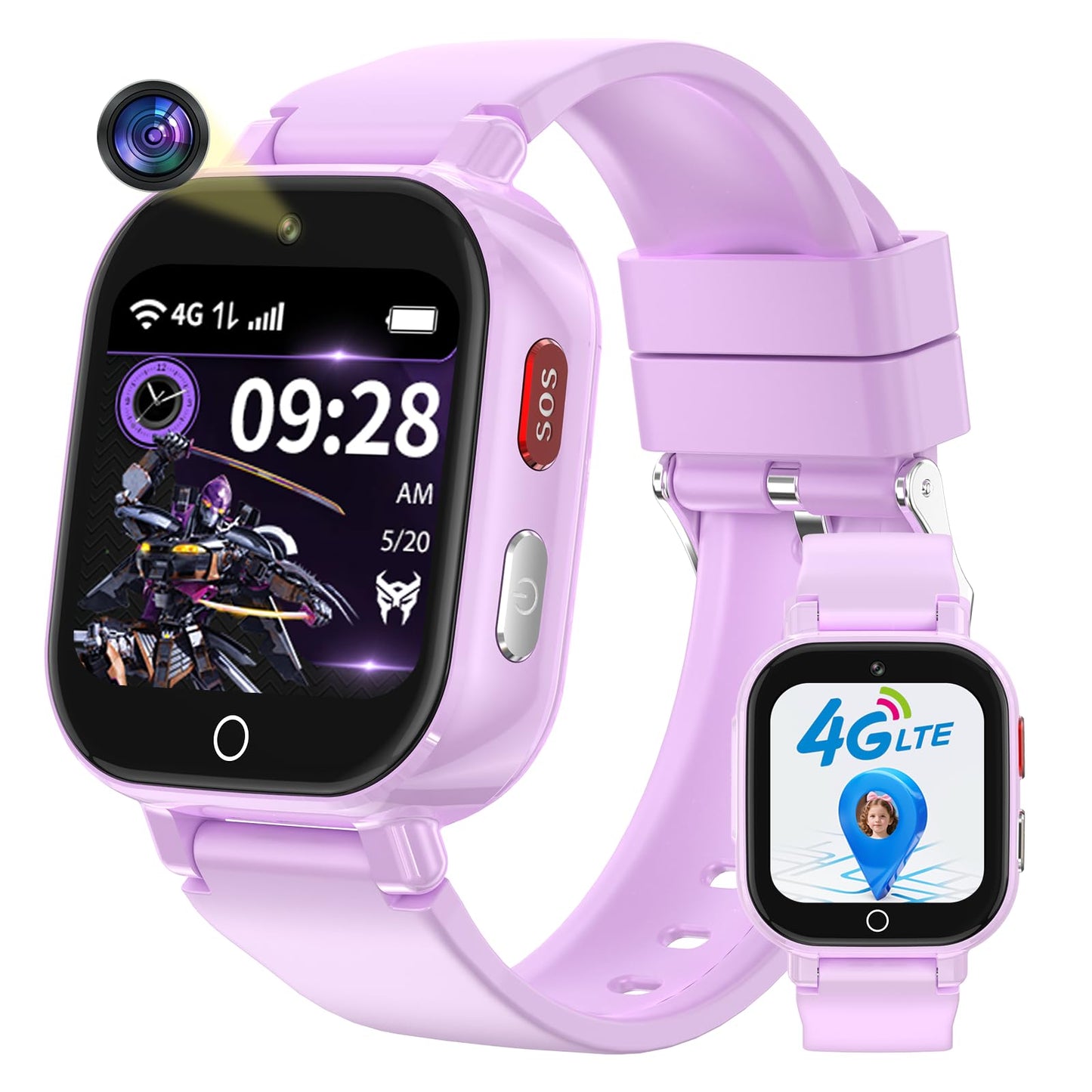 Smart Watch for Kids, 4G Kids Smartwatch with GPS Tracker Calling (Blue) | WIFI/Voice/Video Chat/SOS/SMS-receiving IP68 Waterproof Pedometer Camera Alarm Safe Zone Smartwatch Gift for Boys Girls 4-12