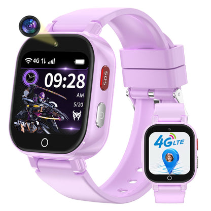 Smart Watch for Kids, 4G Kids Smartwatch with GPS Tracker Calling (Blue) | WIFI/Voice/Video Chat/SOS/SMS-receiving IP68 Waterproof Pedometer Camera Alarm Safe Zone Smartwatch Gift for Boys Girls 4-12