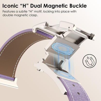 Leather Magnetic Watch Band Compatible with Apple Watch Ultra Band 49mm 46mm 45mm 44mm 42mm 41mm 40mm 38mm Replacement Strap for Women Men iWatch Ultra 3/2/1/SE3/Series 11/10/9/8/7/6/5/4/3/2/1