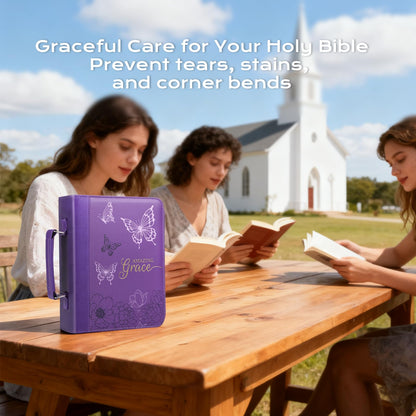 XKDOUS 20 Pcs Bible Case Set with Tabs, Pens, Study Supplies Carrier Holder Portable Men's Bible Bag Church Book Leather Cover Father Day Christian Gift for Dad, Mom, Men, Women