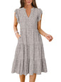 ANRABESS Womens Summer Dress Ruffle Sleeve V Neck Midi Dresses Fashion Casual Fit Flowy Tiered Boho Beach Vacation Sundress