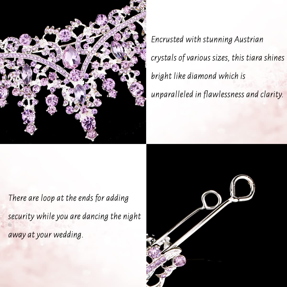 TOBATOBA Silver Wedding Crystal Tiaras and Crowns for Women, Bride Royal Queen Headband Princess Quinceanera Headpieces for Birthday Prom Pageant Party