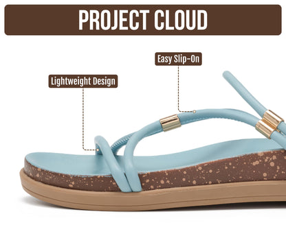 Project Cloud Summer Slides for Women 2026 with Plush and Soft Insole Womens Sandals Comfortable - Non-Slip and Lightweight Sandals Women Footwear