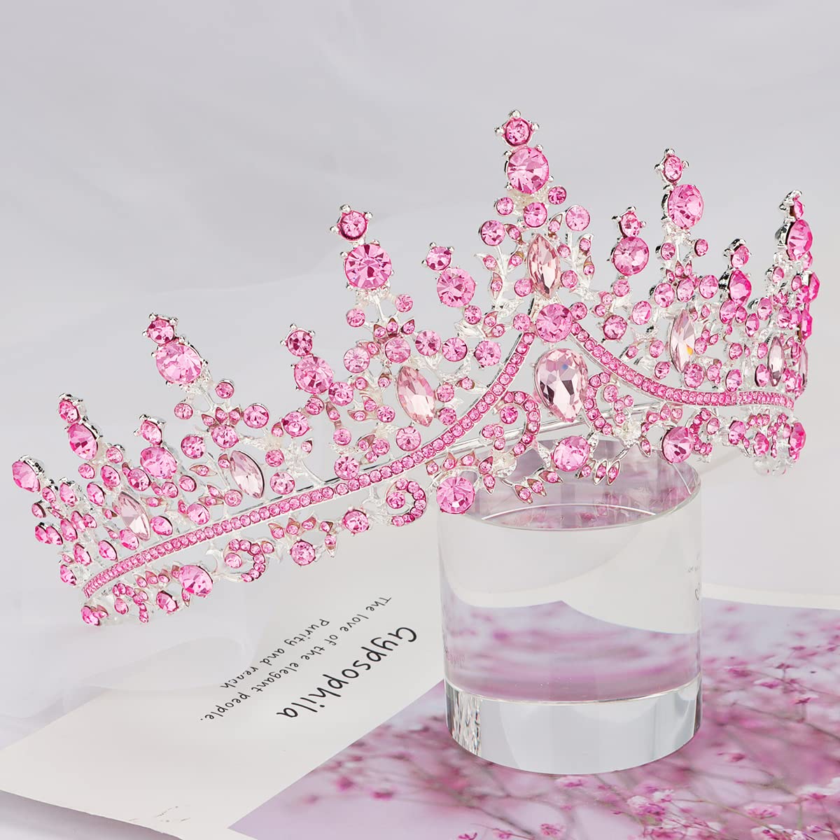 TOBATOBA Silver Wedding Crystal Tiaras and Crowns for Women, Bride Royal Queen Headband Princess Quinceanera Headpieces for Birthday Prom Pageant Party