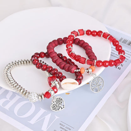 Bohemian Bracelet Sets for Women - 6 Sets Stackable Stretch Bracelets Multi-color Boho Jewelry for Women Hippie Bracelets Dainty Jewelry