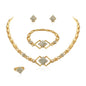 SYHOL Gold Jewelry Sets for Women 18K Gold/Silver Filled Jewelry Necklace Set Wedding Bridal Fashion Jewelry Sets Women Accessories Bracelets Earrings and Rings Sweetheart Gifts