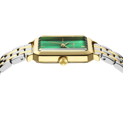 Roberto Marino RM1982 Women’s Luxury Watch Rectangular Gold – Japanese Quartz Movement, Vintage Stainless Steel Design, Silver Dial, Elegant Dress Timepiece, 3ATM Water Resistant – Reloj para Mujer