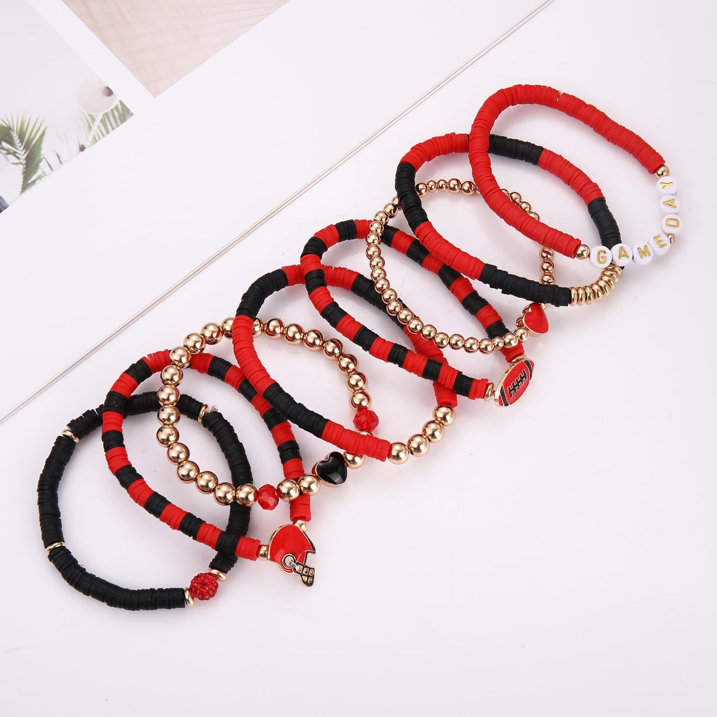 Heishi Bracelets for Women Clay Beaded Stretch Bracelets Stackable Friendship Bracelet Set Summer Beach Accessories Outfits Jewelry Gifts
