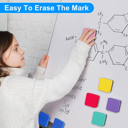 96 Pack Cube Dry Erase Erasers, Mini Magnetic Whiteboard Dry Erasers Chalkboard Cleaner Wiper for Classroom, School, Home, and Office Supplies