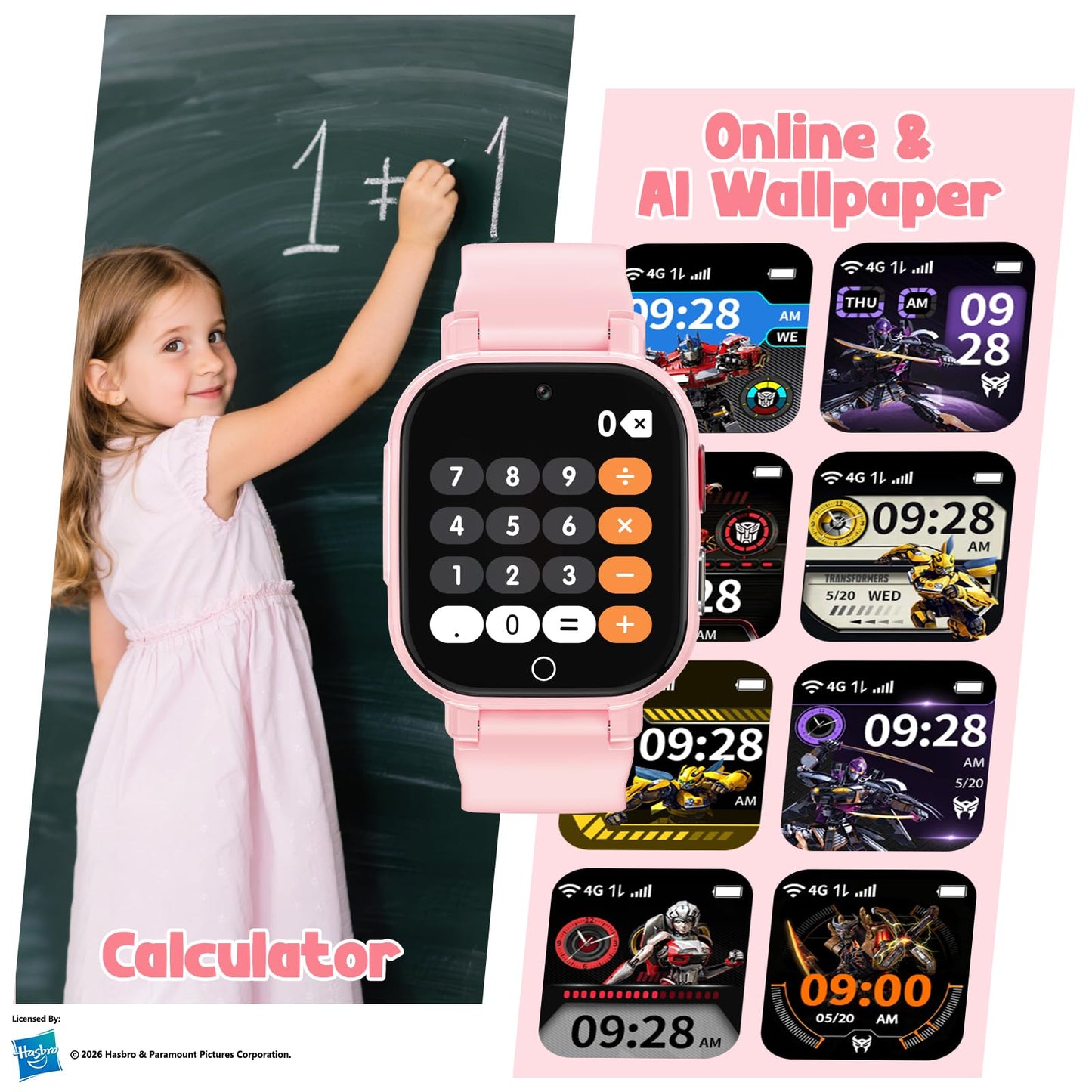 Smart Watch for Kids, 4G Kids Smartwatch with GPS Tracker Calling (Blue) | WIFI/Voice/Video Chat/SOS/SMS-receiving IP68 Waterproof Pedometer Camera Alarm Safe Zone Smartwatch Gift for Boys Girls 4-12