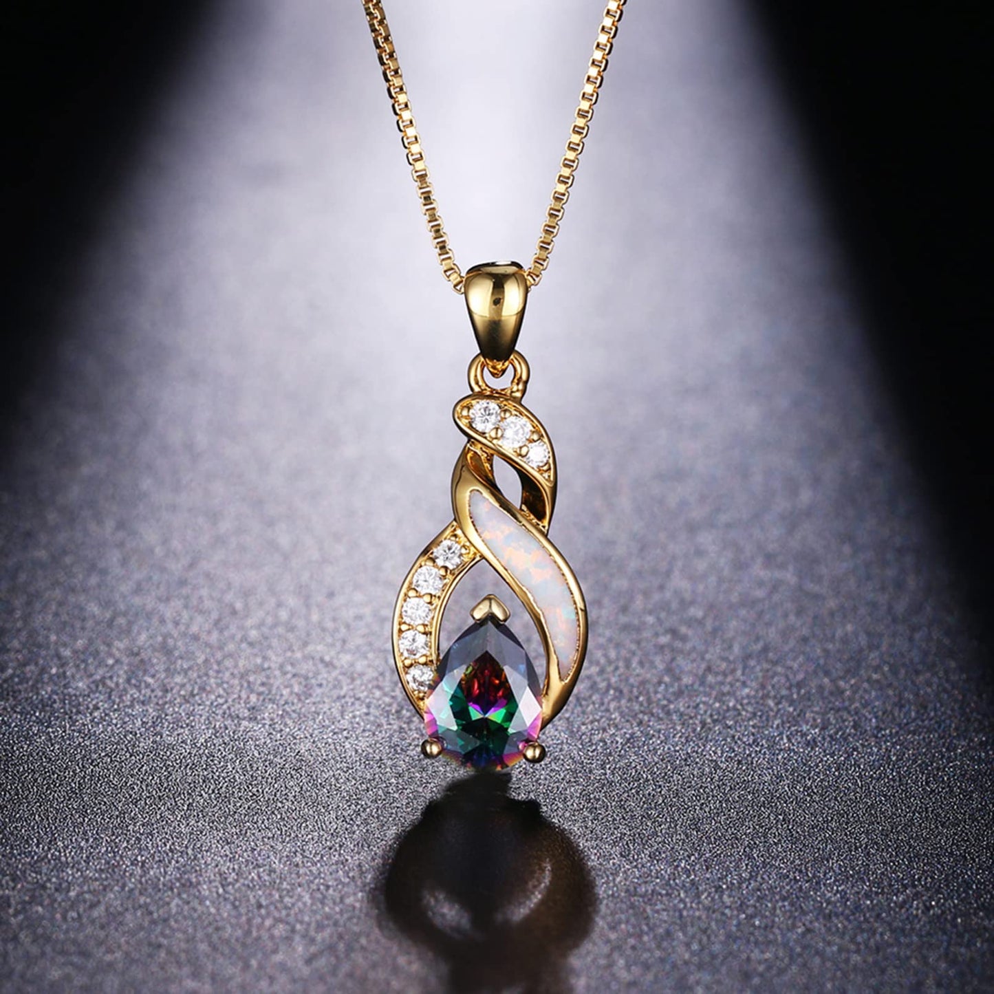 Jewelry Sets Australian Created Opal Necklace Earrings Jewelry for Mom
