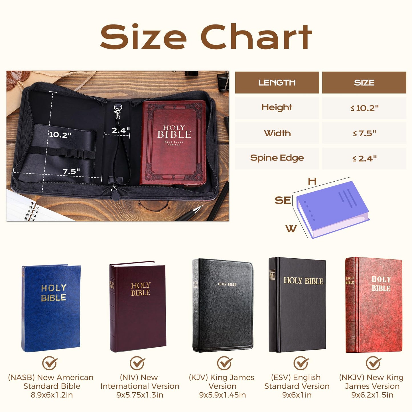 XKDOUS 20 Pcs Bible Case Set with Tabs, Pens, Study Supplies Carrier Holder Portable Men's Bible Bag Church Book Leather Cover Father Day Christian Gift for Dad, Mom, Men, Women