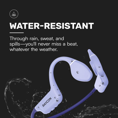 Raycon Bone Conduction Headphones Bluetooth - Open Ear Running Headphones, Sweat & Water-Resistant Earbuds with Mic for Sports & Workouts, 13hr Playtime (Gray)