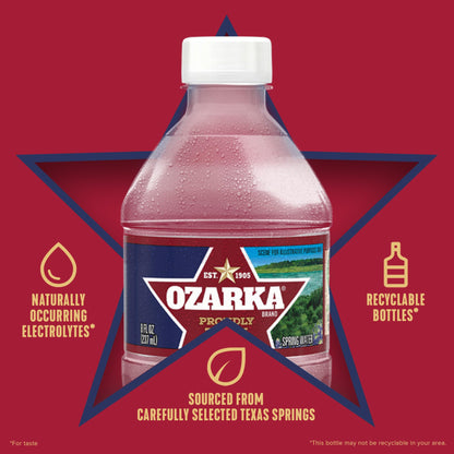 Ozarka Texas Spring Water Bottles, 12 Pack - Still Drinking Water with Naturally Balanced Minerals for a Crisp Clean Taste - 12 Fl Oz