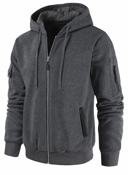 Leidowei Men's Hoodies Casual Pullover Hooded Sweatshirt Long Sleeve Quarter Zip Hoody Tops With Kangaroo Pocket