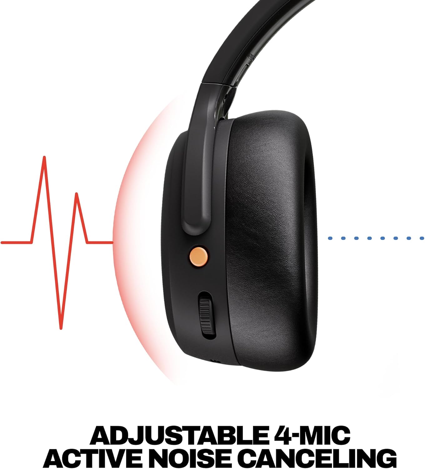 Skullcandy Crusher ANC 2 Noise Cancelling Wireless Headphones - True Black | Multi-Sensory Crusher Bass, Over-Ear Fit, Bluetooth, 60 Hours Battery, Working Out, Gym, Travel, Studying, Music, Gaming