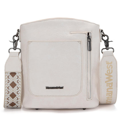 Montana West Multi Zip Pocket Crossbody Bag With Guitar Strap