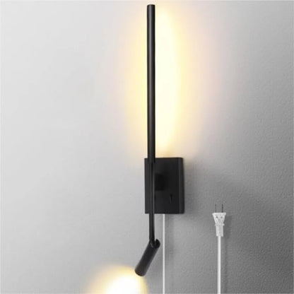 ZEROUNO Modern Plug in Wall Sconce Indoor Wall Light, Minimalist LED Line Wall Lamp with Switch, Adjustable Matte Wall lamp for