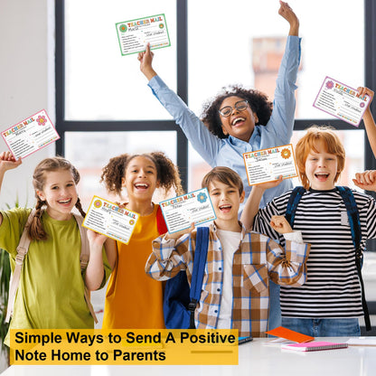 60Pcs Teacher Mail Notes to Parents, Boho Happy Mail from Teacher, Brag Cards for Students Behavior Classroom Must Haves to Send Home for Preschool Kindergarten Elementary School Supplies (Boho)
