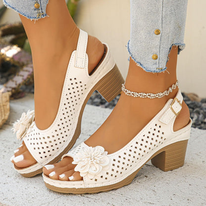 Orthopedic Wedge Sandals For Women 2026,Chunky Block Arch Support Sandal Adjustable Ankle Strap Hollow Out Low Heeled Slippers Wide Width Elegant Dressy Summer Platform Beach Shoes