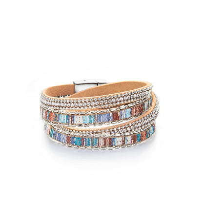 Fesciory Leather Wrap Bracelets for Women, Boho Western Layered Jewelry | Layered leather cuff bracelets, Easy on and off, Boho western style, Daily wear, Gift for women