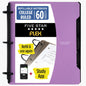 Five Star Flex Refillable Notebook + Study App 1 Inch O-Rings Binder with Pockets Tabs and Dividers, 220 Sheet Capacity, Includes 60 Sheets 8.5" x 11" College Ruled Paper, Amethyst (29328AB6)