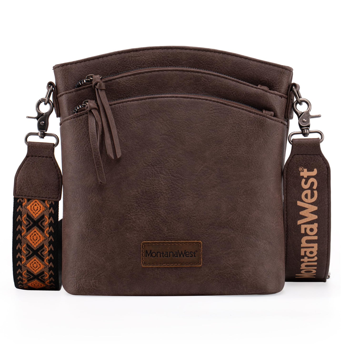 Montana West Multi Zip Pocket Crossbody Bag With Guitar Strap
