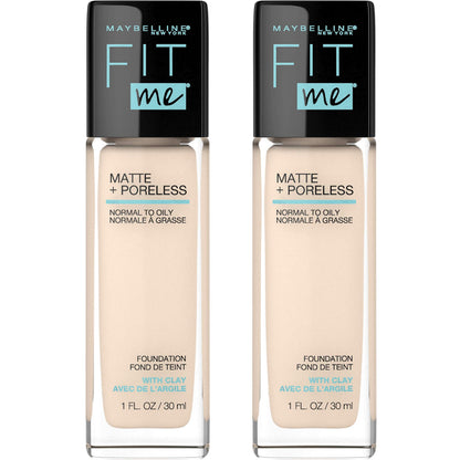 Maybelline Fit Me Matte + Poreless Liquid Oil-Free Foundation Makeup, Mocha, 1 Count (Packaging May Vary)