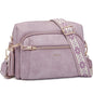 Small Leather Crossbody Bags for Women Anti theft Purses and Handbag Shoulder Hangbag with Wide Strap Tassel