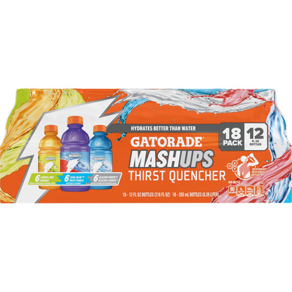 Gatorade Thirst Quencher, Fruit Punch, Glacier Cherry, Cool Blue Variety Pack, 12 Fl Oz (Pack of 18)