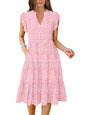 ANRABESS Womens Summer Dress Ruffle Sleeve V Neck Midi Dresses Fashion Casual Fit Flowy Tiered Boho Beach Vacation Sundress