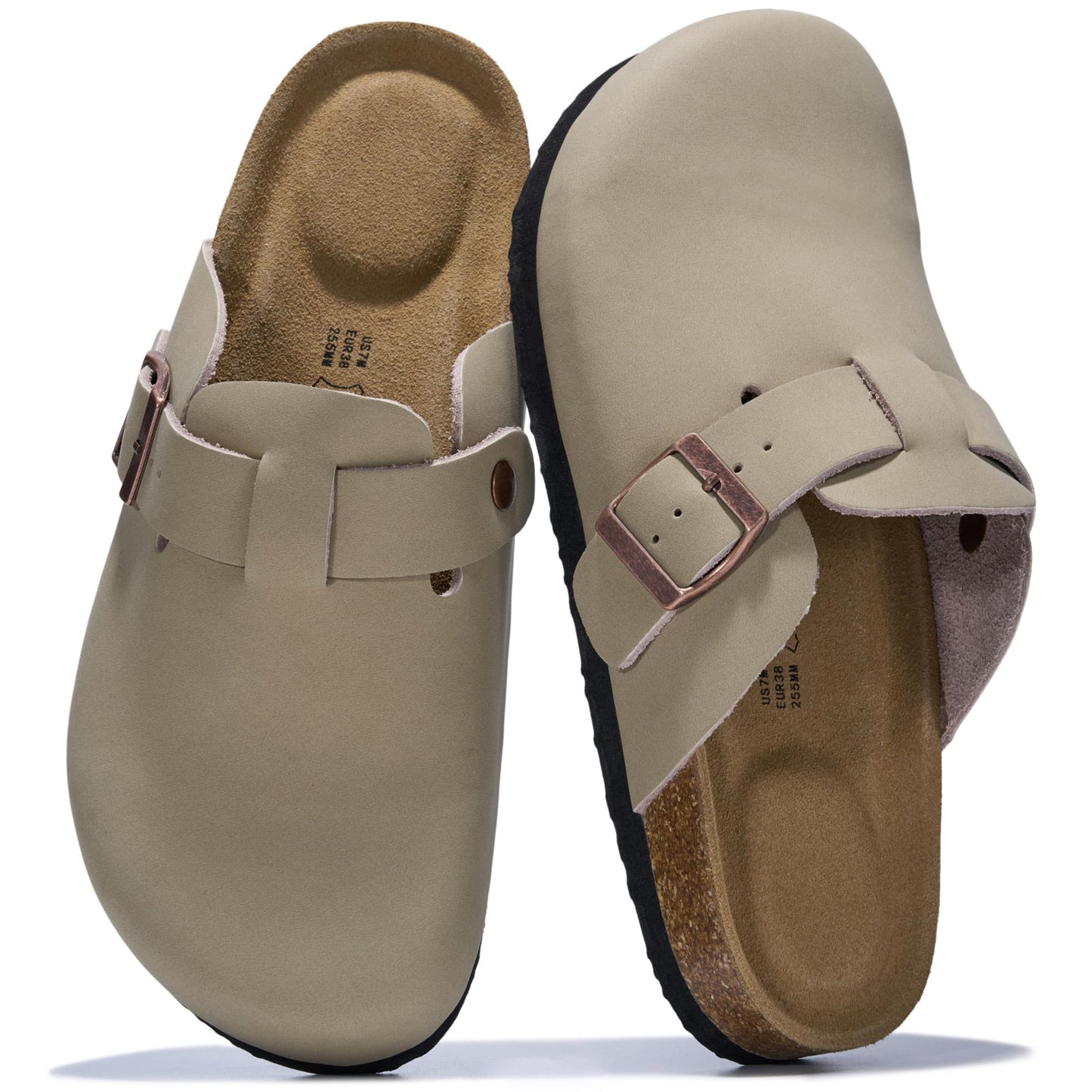 Project Cloud 100% Genuine Leather Footbed Clogs for Women - Memory Foam Arch Support Slippers for Women - Trendy Slip-ons Women's Mules & Clogs Sandals