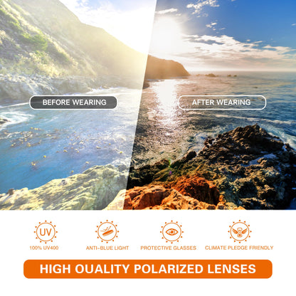 suoso Sports Polarized Sunglasses for Men: Women UV400 Protection Wrap Around Sun Glasses for Golf Fishing Running Driving