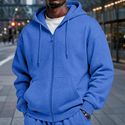 Full Zip Hoodies for Men Big And Tall Oversized Hooded Fleece Sweatshirt | Knit Open Front Cardigan, Zipper Jackets, Oversize, Streetwear, Basic Fit, Lightweight, Warm, Big and Tall, Hooded Sweatshirt