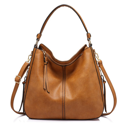Realer Hobo Crossbody Bags for Women Designer Faux Leather Hobo Handbags Retro Large Size Shoulder Bag Bucket Purse