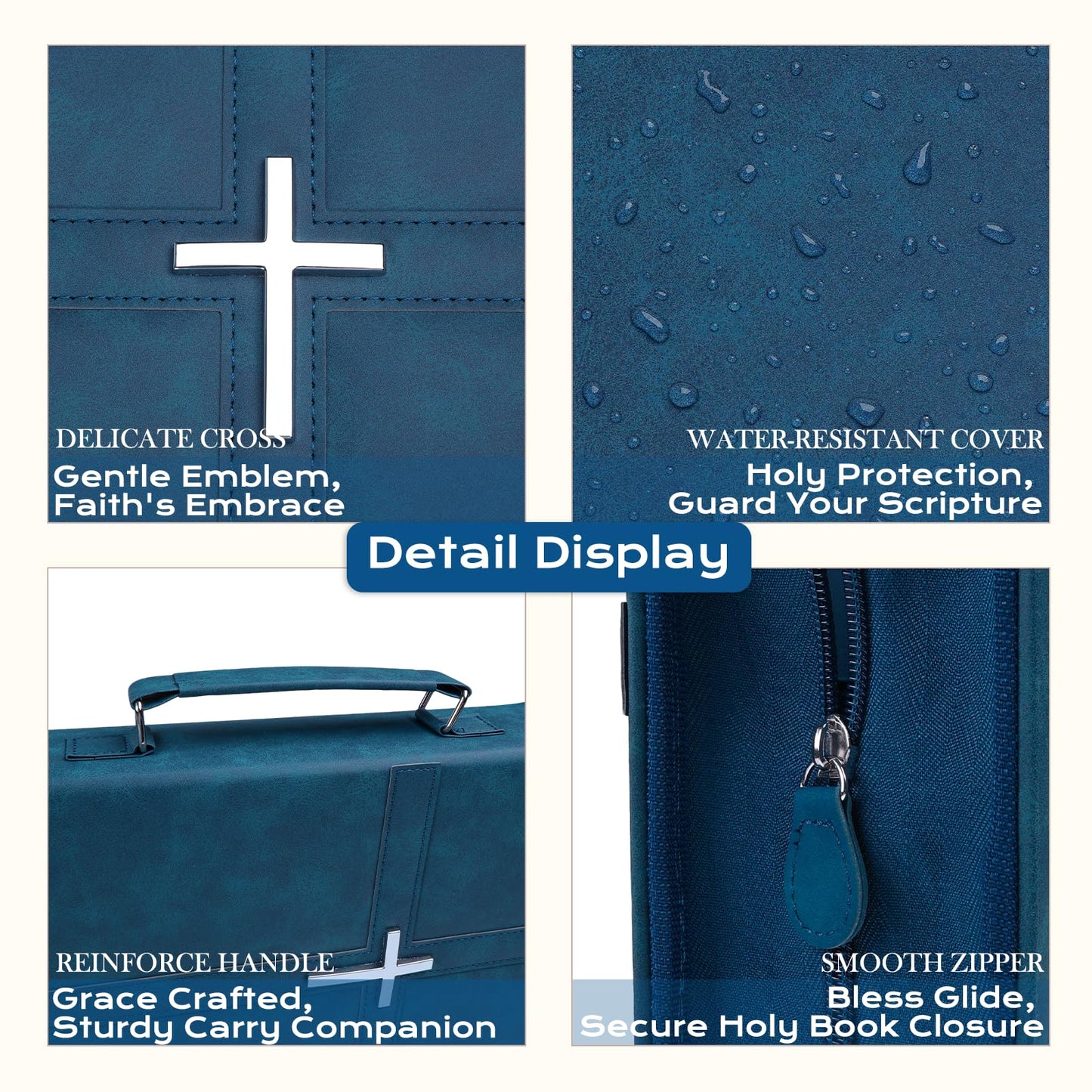 XKDOUS 20 Pcs Bible Case Set with Tabs, Pens, Study Supplies Carrier Holder Portable Men's Bible Bag Church Book Leather Cover Father Day Christian Gift for Dad, Mom, Men, Women