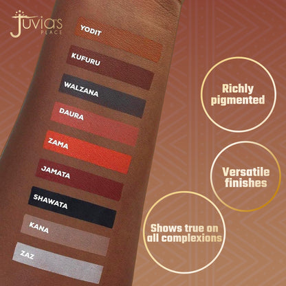 Juvia's Place Palette The Warrior - Warm Golds, Browns & Bronzes, Shades of 9, Warm and Neutral Palette, Pigmented Makeup Palette Eye Color & Shine