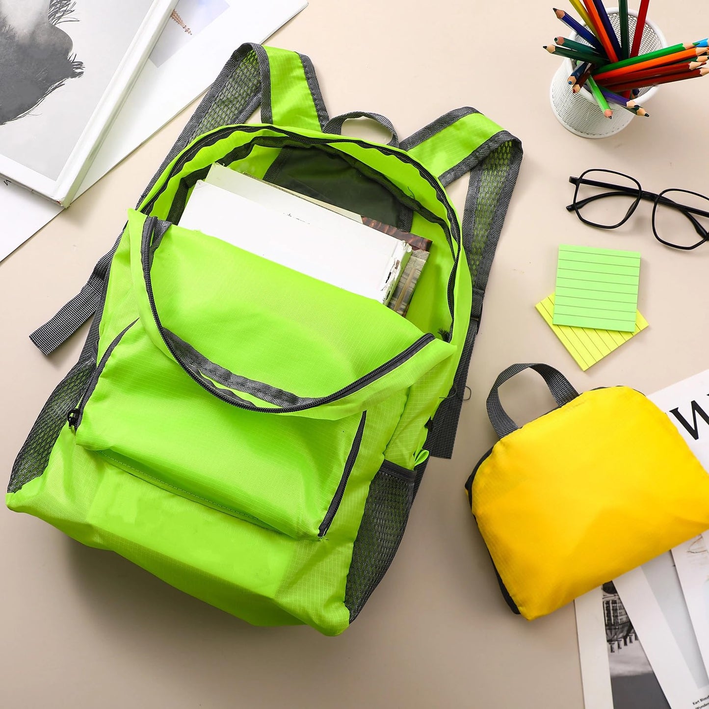 Jexine 10 Pcs Backpacks in Bulk 16.5 Inches Back Pack Basic Backpack for Adult Lightweight Outdoor Travel Book Bags(Sunny Pastel)