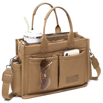 ZHMO Canvas Tote Bag for Women,Women's Bags Crossbody Bags Work Laptop Tote Bag Large Handbags Purse for Travel Nurse Teacher