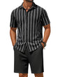 COOFANDY Men's 2 Piece Outfit Casual Short Sleeve Button Down Shirt and Beach Shorts Set Summer Vacation Outfits for Men