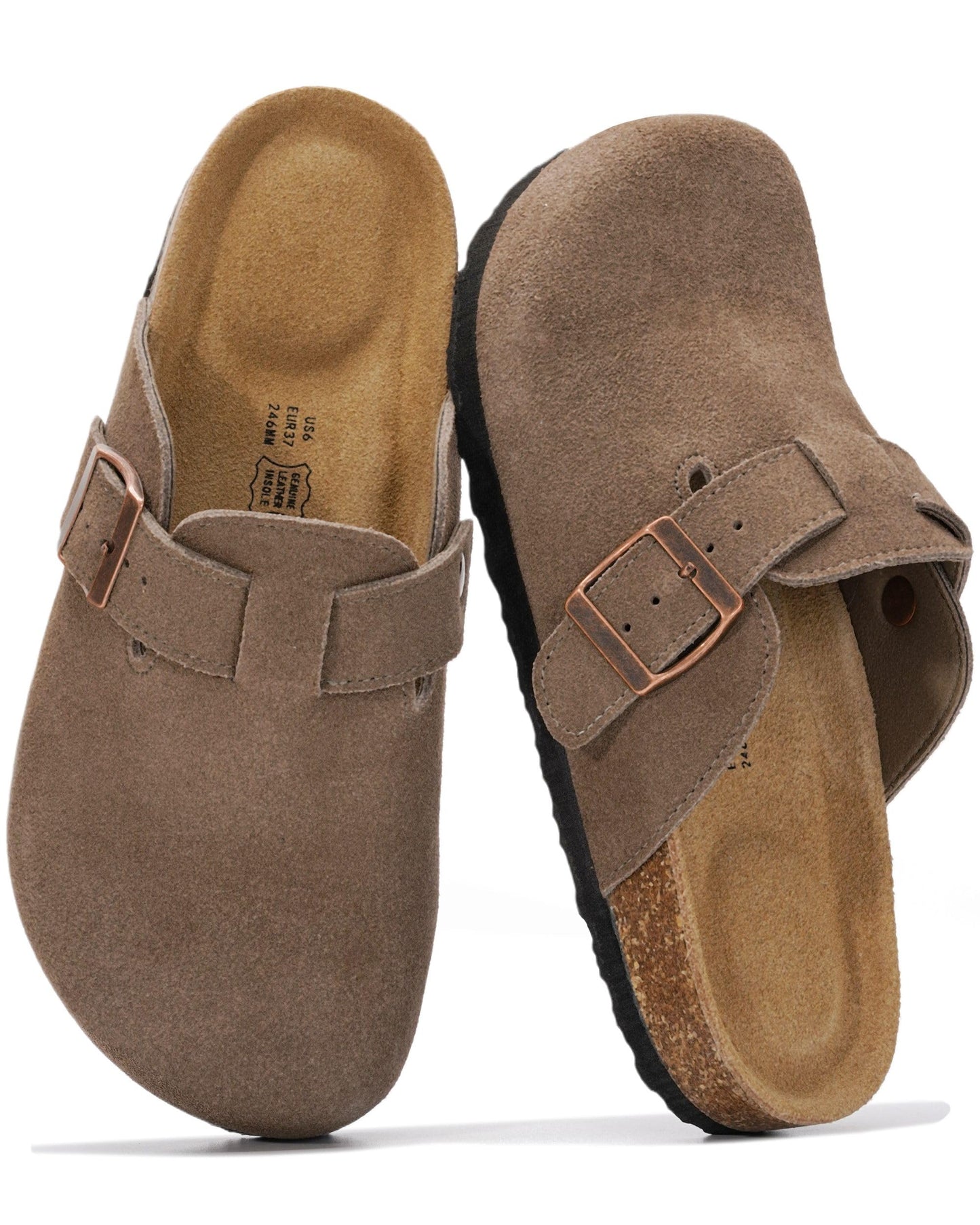 Project Cloud 100% Genuine Leather Footbed Clogs for Women - Memory Foam Arch Support Slippers for Women - Trendy Slip-ons Women's Mules & Clogs Sandals