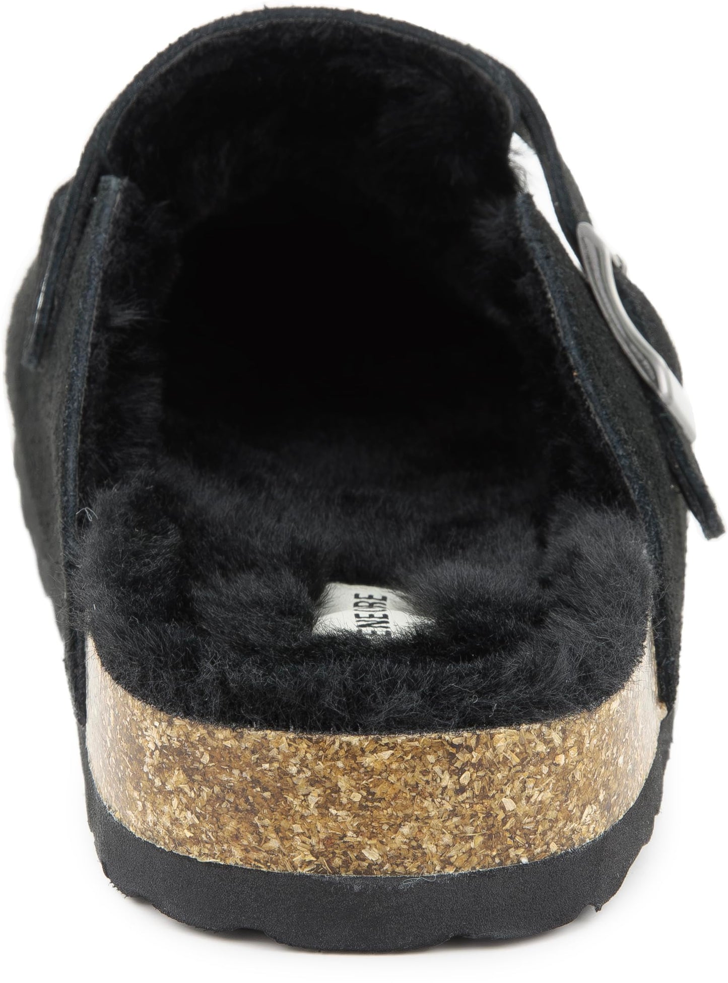 Erica Women's Cork Footbed Clogs Genuine Soft Suede Fuzzy Faux Fur Lined Comfort Cushioned Mule Slide Shoes