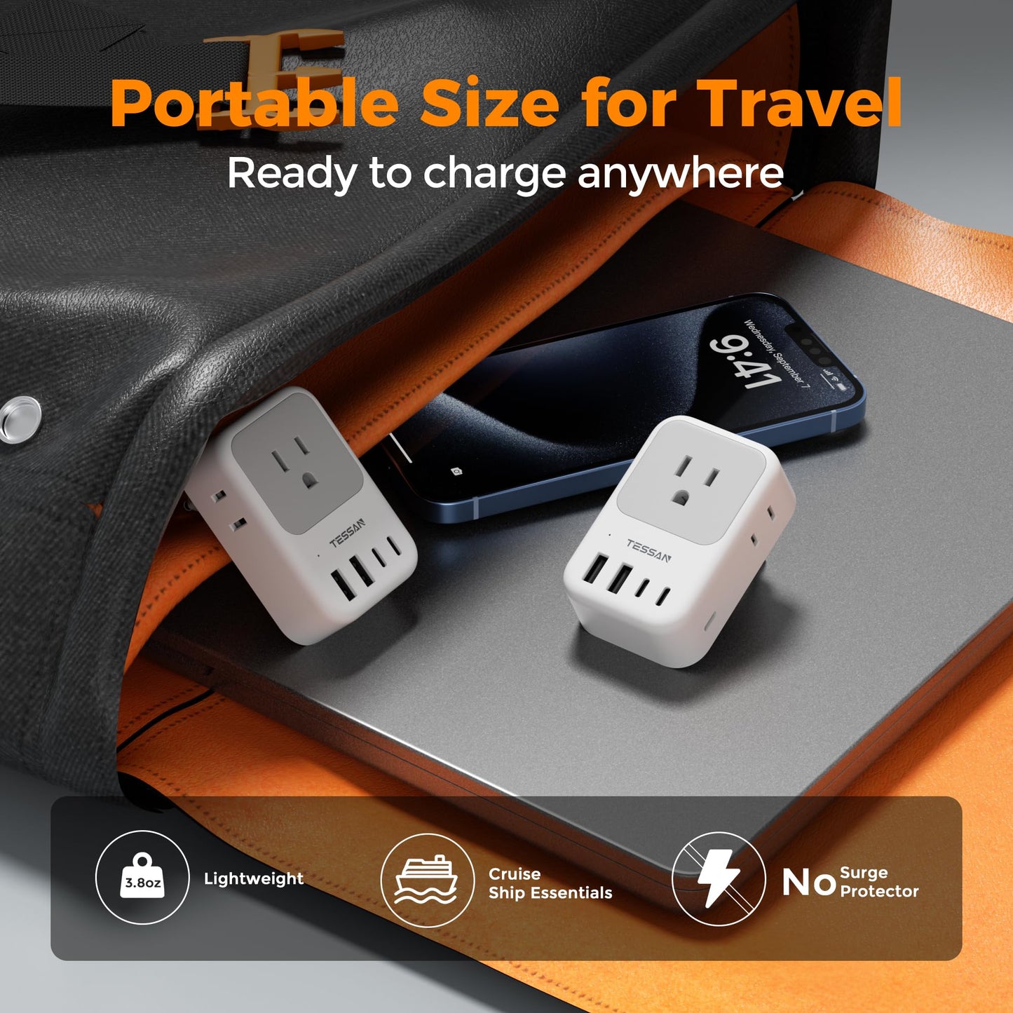 TESSAN 2 Pack European Travel Plug Adapter, Europe Power Converter