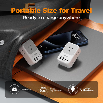 TESSAN 2 Pack European Travel Plug Adapter, Europe Power Converter